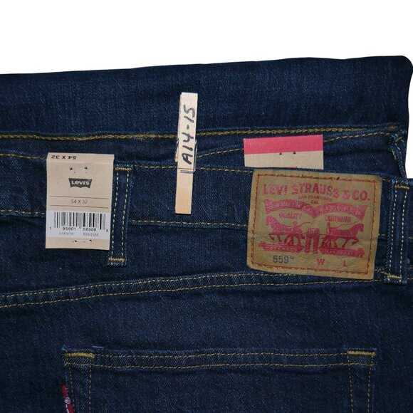 Levis 559 Men's Size 54x32 Jeans Relaxed Fit Straight Leg Dark Wash Denim NWT - Picture 8 of 10